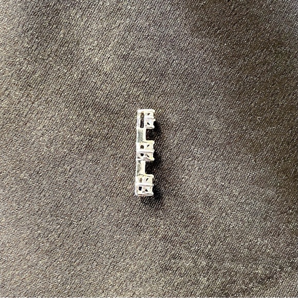 14K White Gold and 3 CZ Pendant - Picture 4 of 6